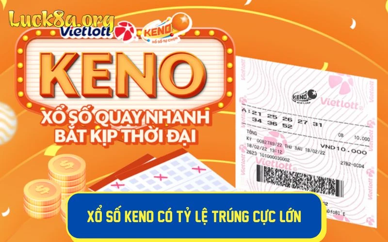 Xổ số Keno có tỷ lệ trúng cực lớn