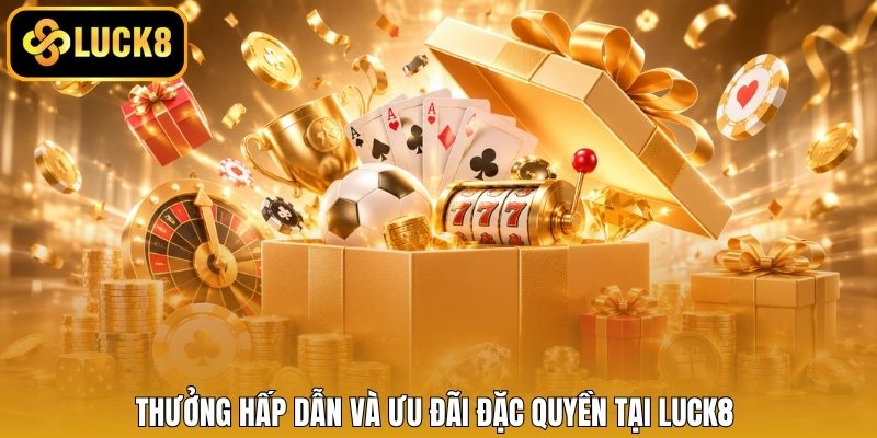 Thưởng hấp dẫn và ưu đãi đặc quyền tại Luck8